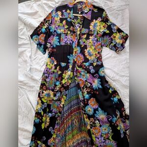 Floral Black Midi Dress